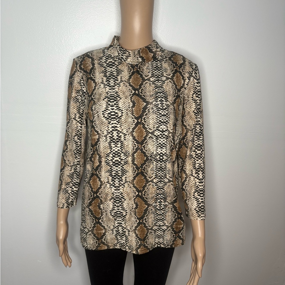 Boohoo Multicolor Snake Print Blouse